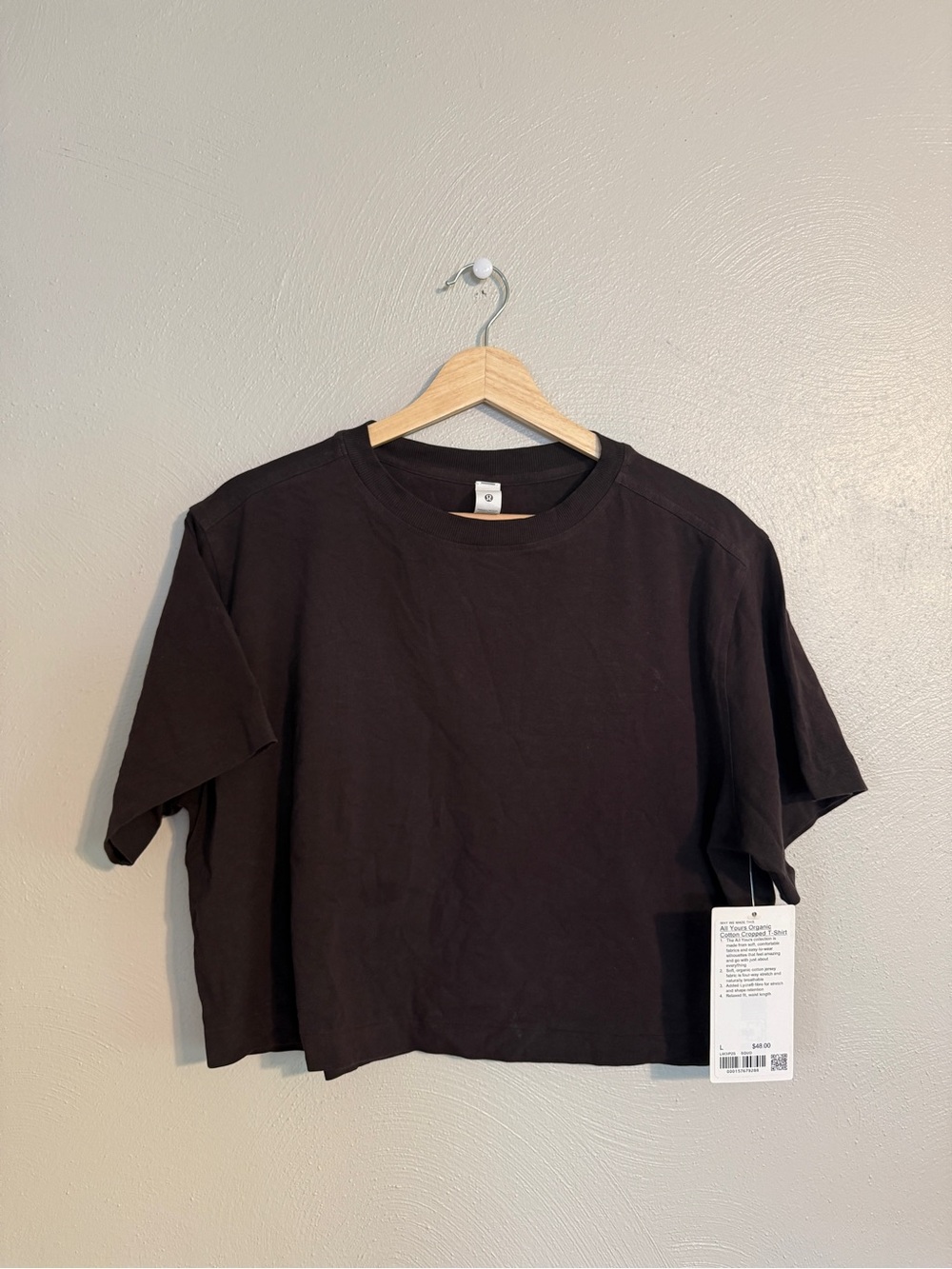 Lululemon All Yours Organic Crop Tee - Dark Brown (Sequoia)